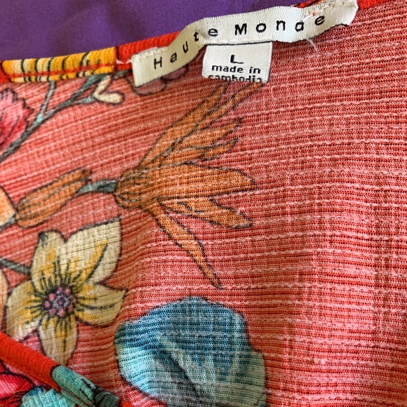 Orange Floral Blouse - Picture 5 of 5